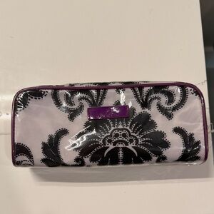 Modella Black and Purple Floral Cosmetic Case